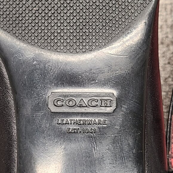 COACH Women's Black Leather Heels with Buckle - Size 9 - Picture 4 of 10